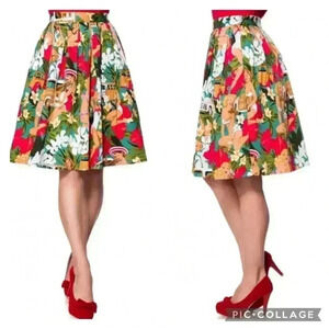 Grace Karin Pinup Hawaiian Flared Retro Style Skirt Size Large